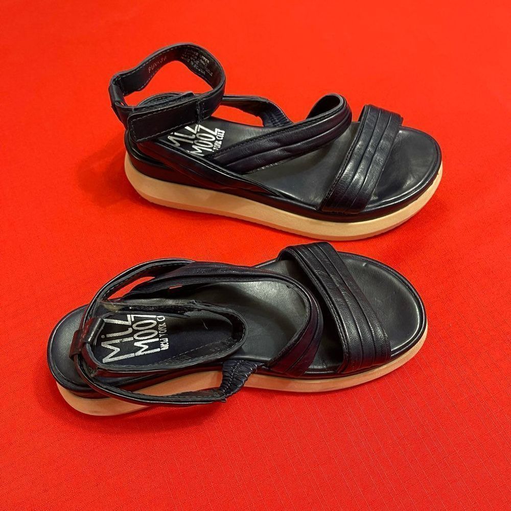 Miz Mooz Punk Navy Blue Leather Sandals Size 36 US 5-5.5 - Picture 6 of 8
